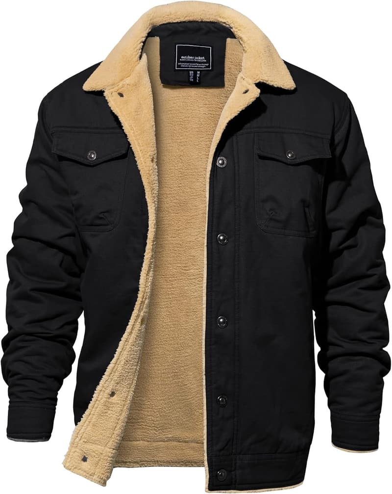 Men's Warm Fleece-Lined Winter Jacket