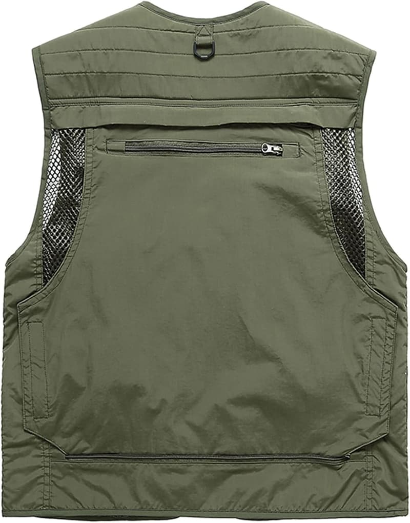 Men's Lightweight Fishing Vest Jacket with Multi Pockets