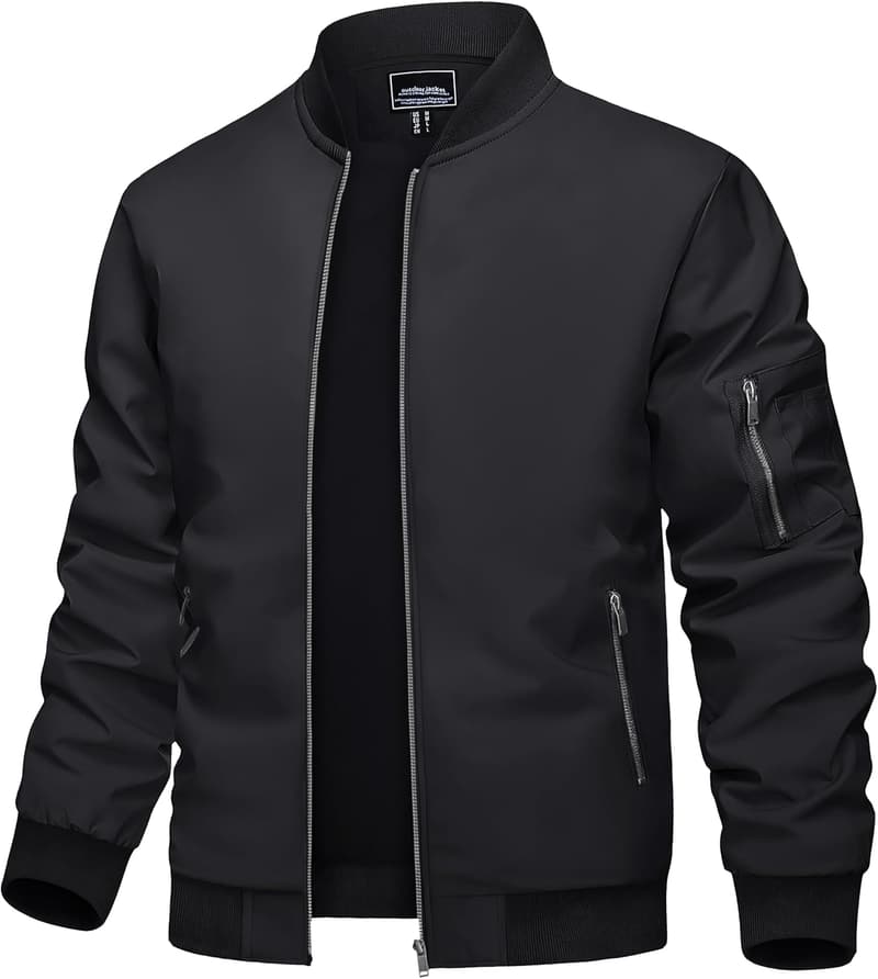 Men's Lightweight Bomber Jacket - Casual Spring/Fall Windbreaker