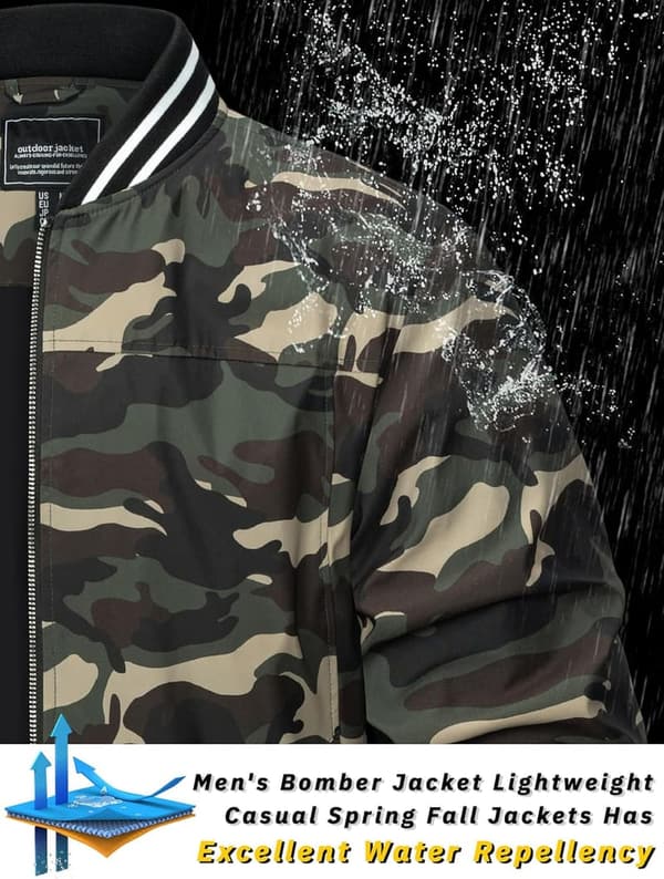 Men's Lightweight Windbreaker Jacket with Pockets