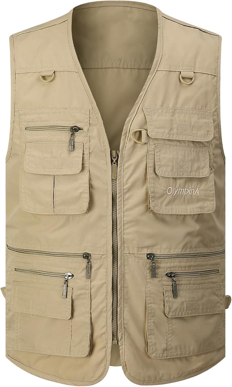 Men's Fishing and Safari Utility Vest with Pockets