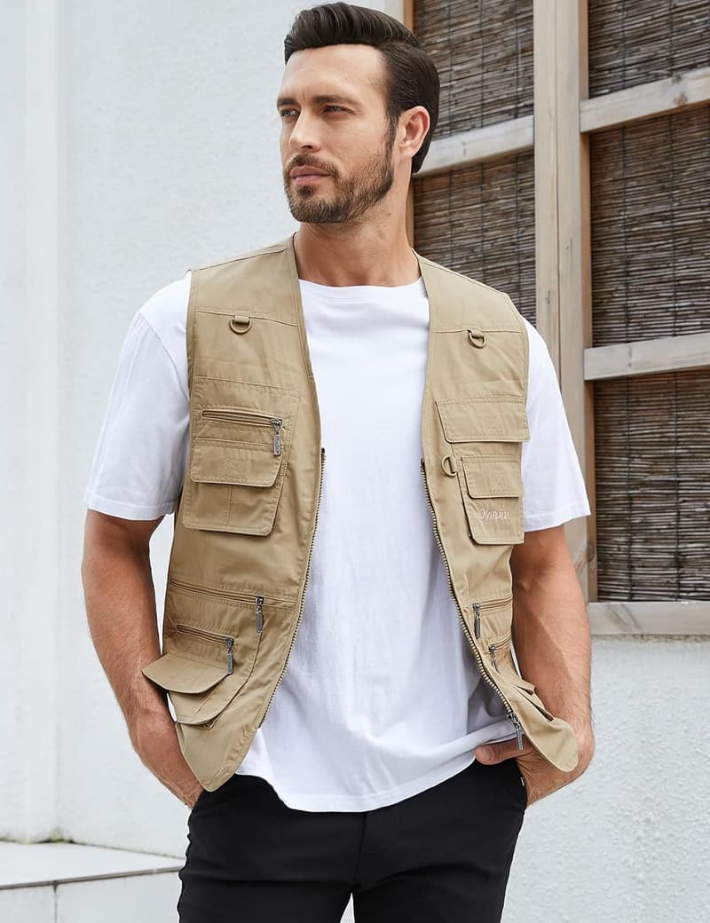 Men's Fishing and Safari Utility Vest with Pockets