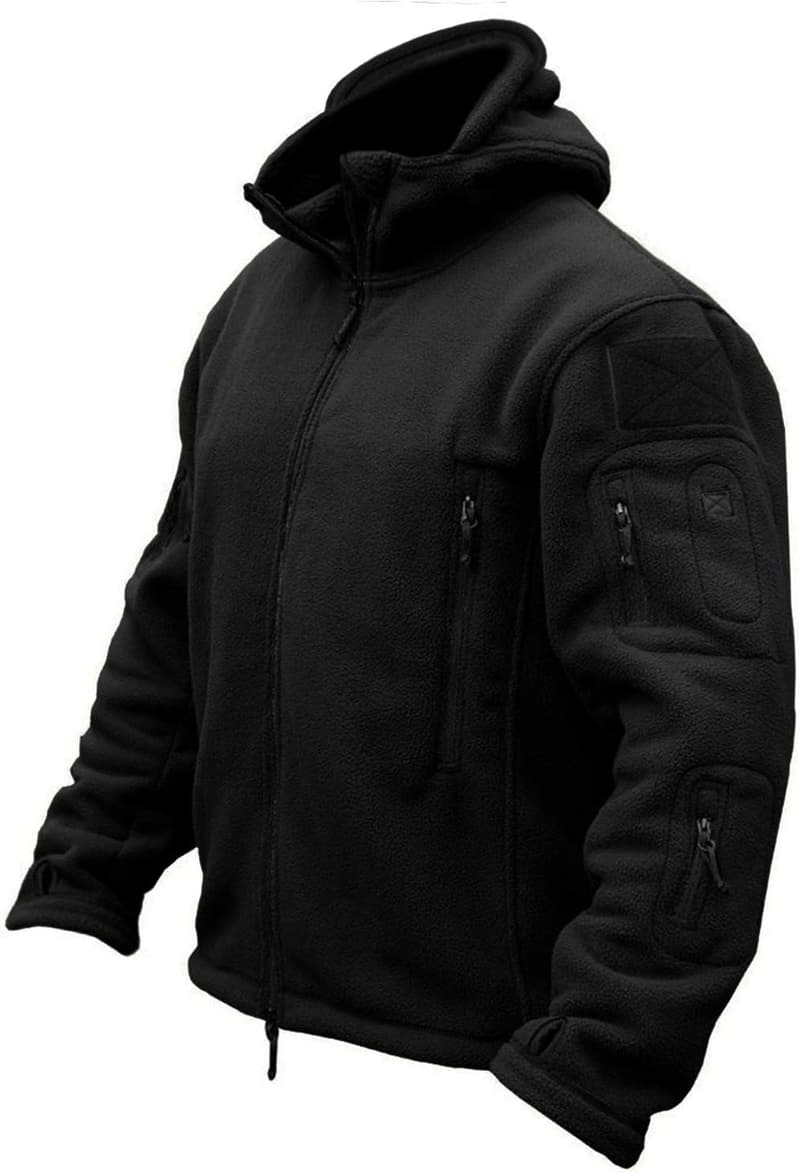 Men's Tactical Fleece Hooded Jacket for Outdoor Adventures