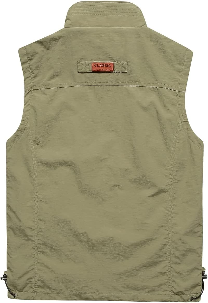 Men's Quick-Dry Reversible Fishing Vest with Multi Pockets