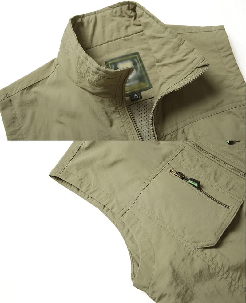 Men's Quick-Dry Reversible Fishing Vest with Multi Pockets