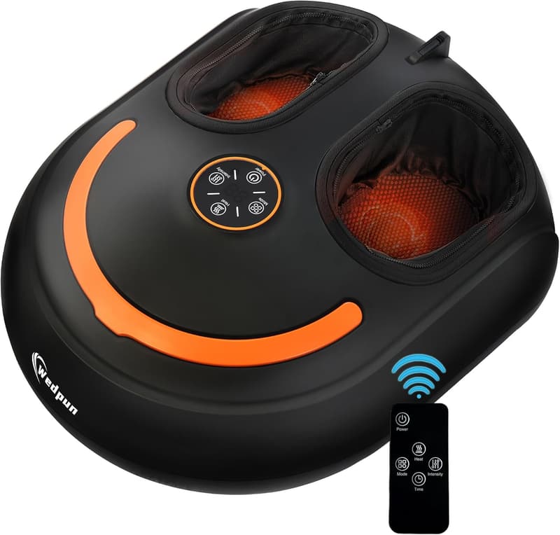 Shiatsu Foot Massager with Heat – Electric Kneading Relief for Home