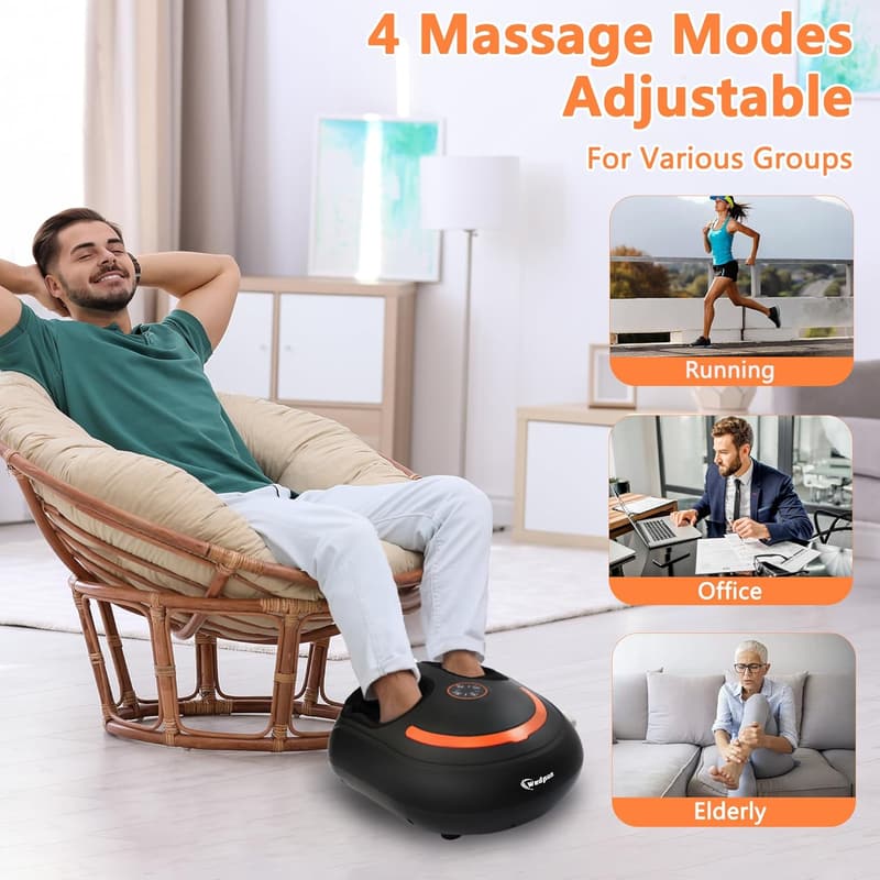 Shiatsu Foot Massager with Heat – Electric Kneading Relief for Home