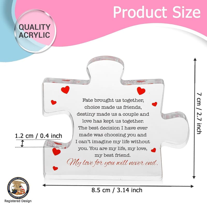 Valentine's Day Acrylic Block Puzzle for Couples