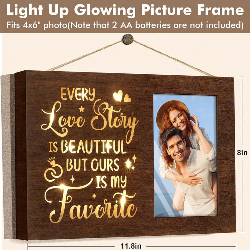 Wedding Gifts for Couples - Romantic 4x6 Picture Frame