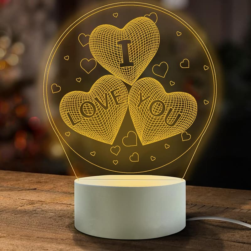 3D Illusion Night Lamp for Girlfriend