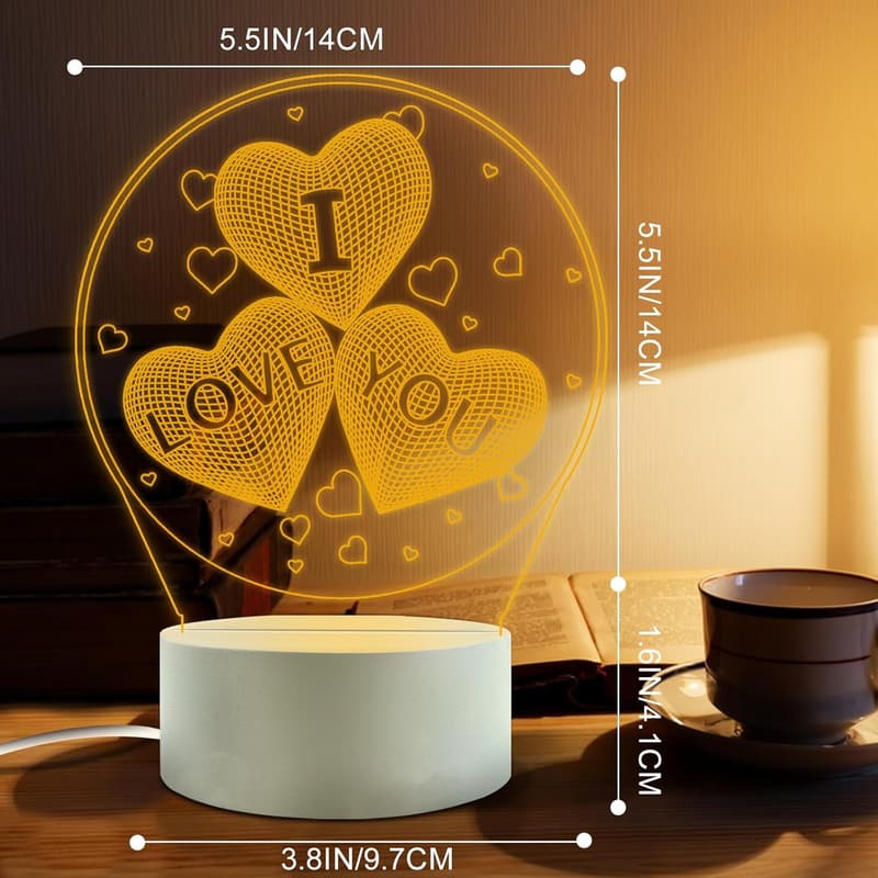 3D Illusion Night Lamp for Girlfriend
