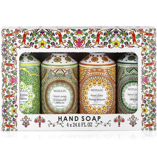 Mosaic Liquid Hand Soap Gift Set – 4 Fragrances, 24.6 fl oz Each