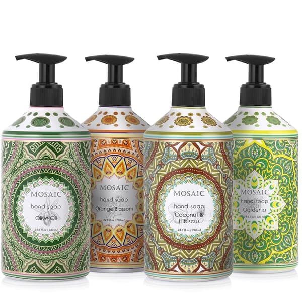 Mosaic Liquid Hand Soap Gift Set – 4 Fragrances, 24.6 fl oz Each