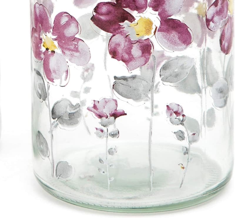 Flower Glass Soap Dispenser Bottle with Plastic Pump, 17oz