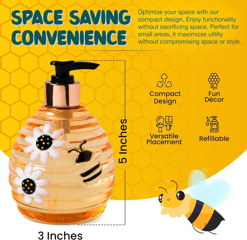 Beehive Soap Dispenser – Cute Kitchen & Bathroom Decor