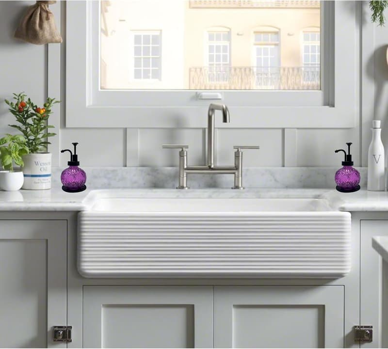 Rustic Purple Glass Soap Dispenser for Bathroom Decor