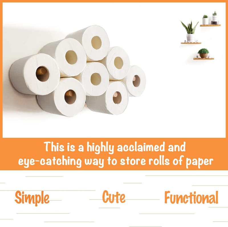 Cute Cloud Toilet Paper Holder - Space-Saving Wooden Decor