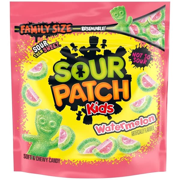 SOUR PATCH KIDS Watermelon Candy, Family Size, 1.8 lb