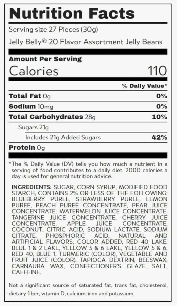 Jelly Belly 20 Flavor Mix - 3.5 Oz. Gourmet Jelly Beans