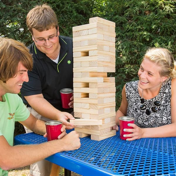 Extra Large Drinking Game – 5ft Wooden Block Stack with Commands
