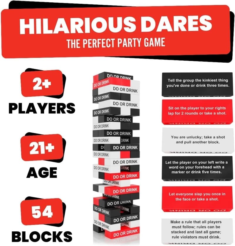 Blackout Tower Drinking Game for Adults - Fun Party Activity