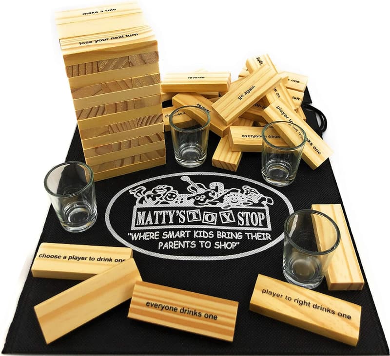 Deluxe Drunken' Tower Adult Party Game with Storage Bag