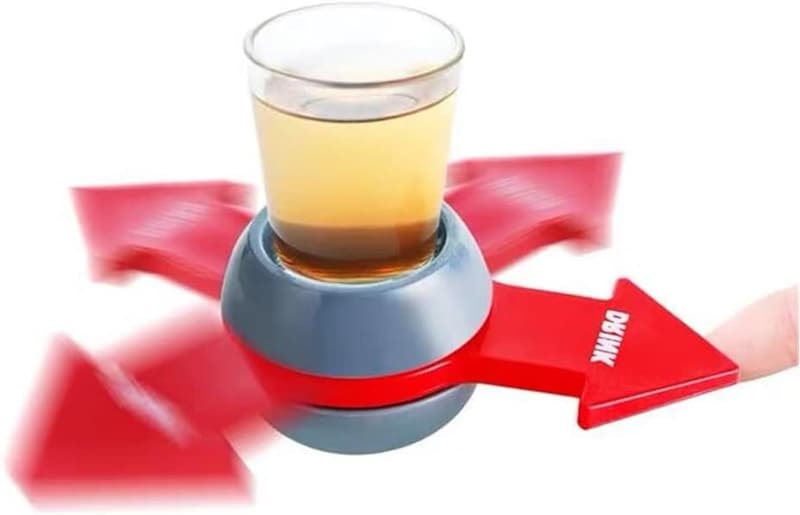 Fun Party Drinking Game with Shot Spinner & Glass