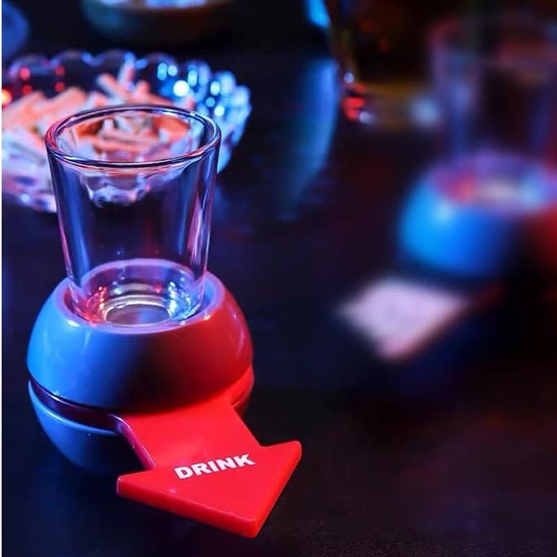 Fun Party Drinking Game with Shot Spinner & Glass
