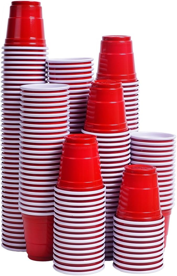 Mini Red Shot Glasses - 2.5 Oz Disposable Party Cups - 200 Count