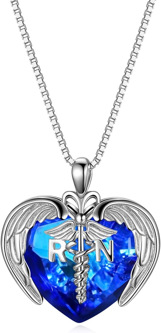 Nurse Graduation Gift: Sterling Silver Caduceus Pendant Necklace