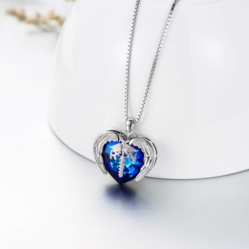 Nurse Graduation Gift: Sterling Silver Caduceus Pendant Necklace