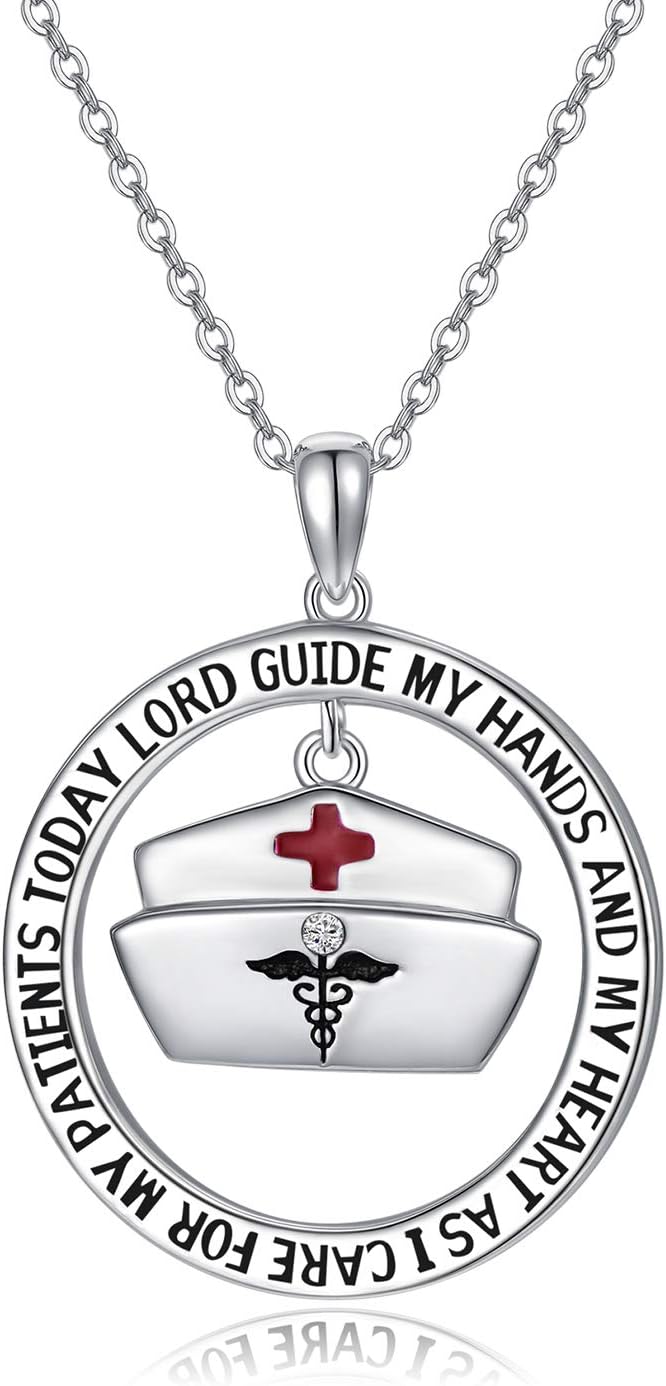 Nursing Graduation Gift: 925 Sterling Silver Nurse's Prayer Necklace