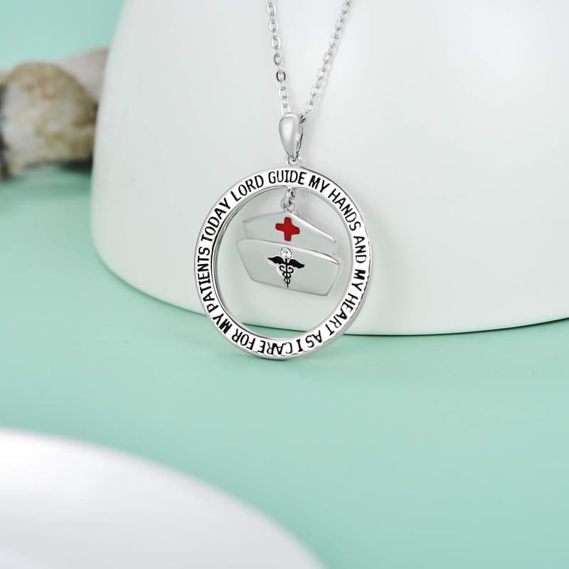 Nursing Graduation Gift: 925 Sterling Silver Nurse's Prayer Necklace