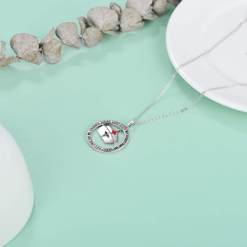 Nursing Graduation Gift: 925 Sterling Silver Nurse's Prayer Necklace