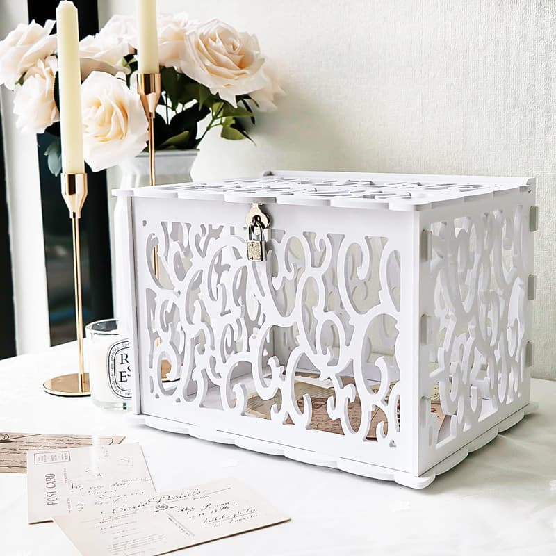 Secure PVC Wedding Envelope Box with Lock for Celebrations