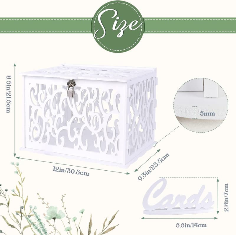 Secure PVC Wedding Envelope Box with Lock for Celebrations