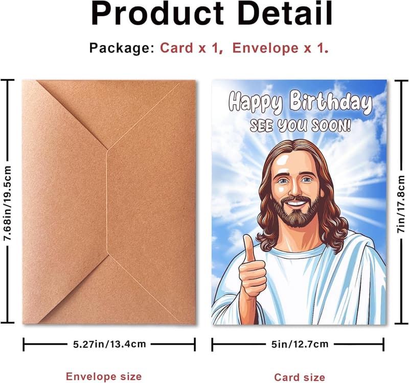 Funny Birthday Card for Men - Jesus Theme (50th-70th)