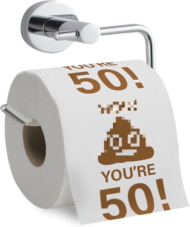 50th Birthday Prank Toilet Paper - Ultra Soft, 3-Ply Gift