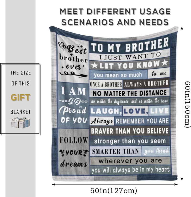 Brother Blanket from Sister - Ultra Soft Plush Throw Gift
