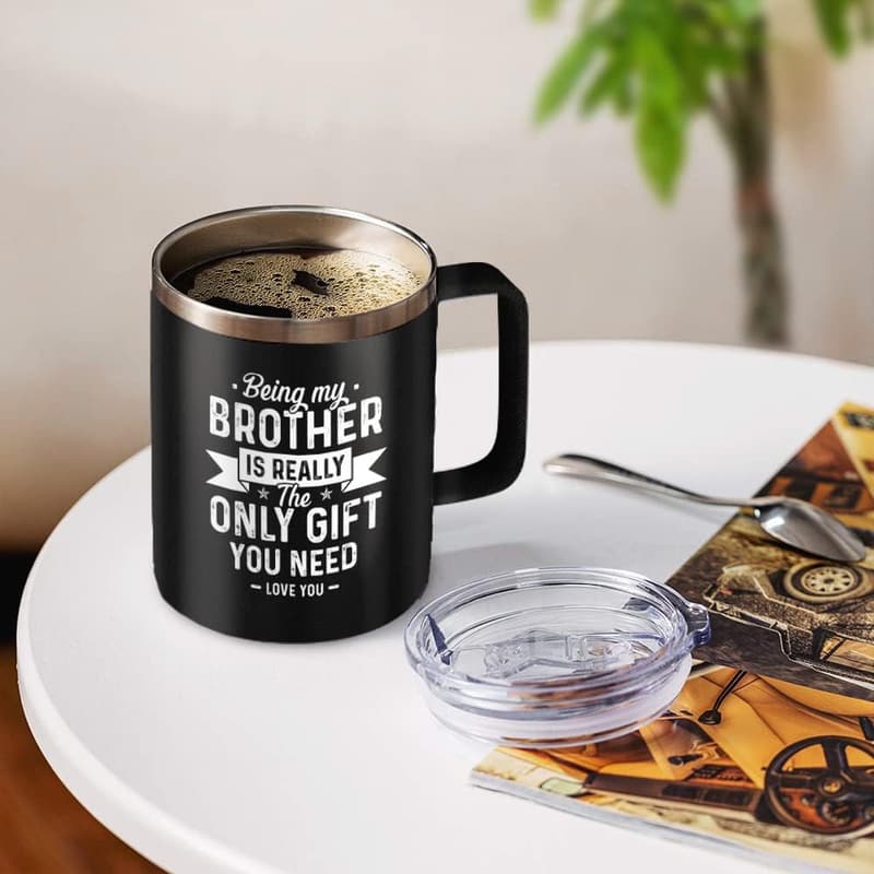 Insulated Coffee Mug Gift for Brother - 14oz