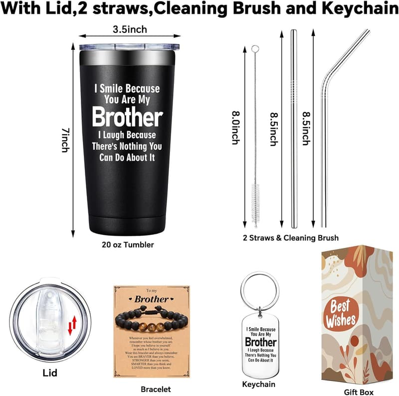 Brother Tumbler Cup 20oz - Gift from Sister