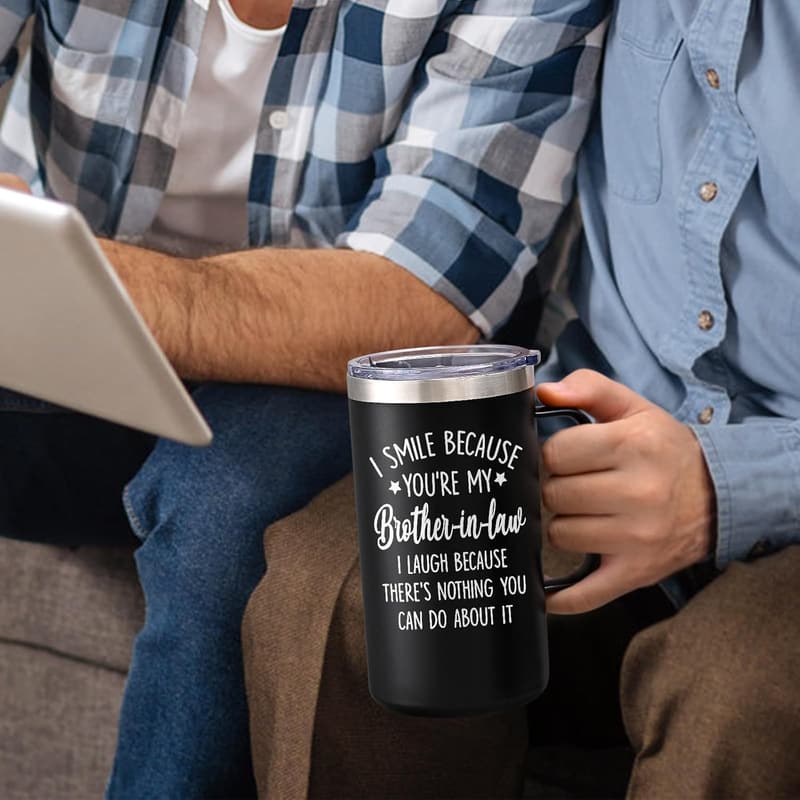 Father's Day Insulated Coffee Mug for Father-in-Law, 20 oz Black