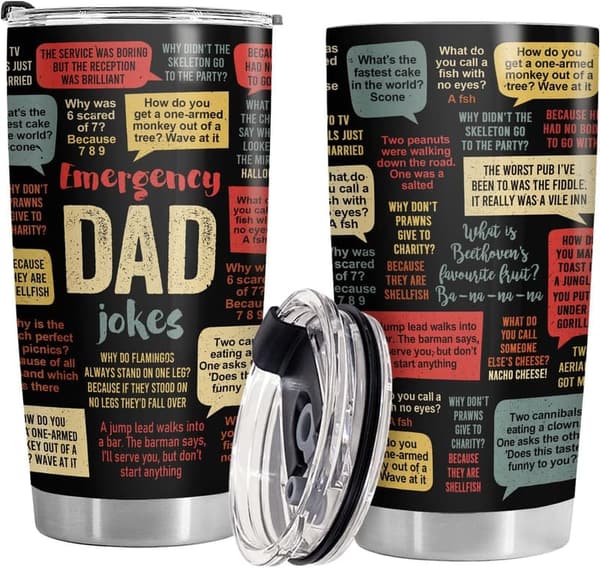 Funny Father’s Day Dad Joke Tumbler, 20 oz Stainless Steel