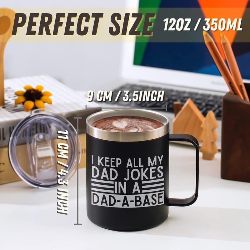 Father's Day 12oz Stainless Steel Travel Mug with Lid