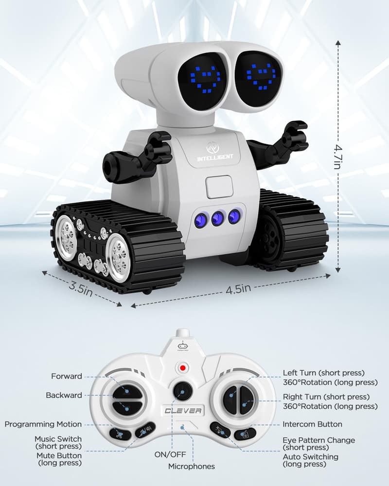 Rechargeable Remote Control Robot Toy with Walkie Talkie for Kids