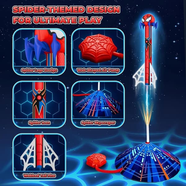 Outdoor Spider Rocket Launcher Set for Kids Ages 3-10