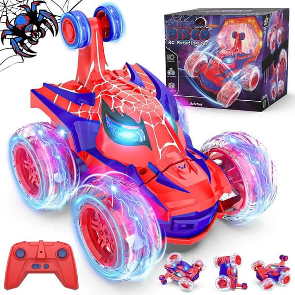 Remote Control Stunt Car with Lights, Rechargeable, for Boys