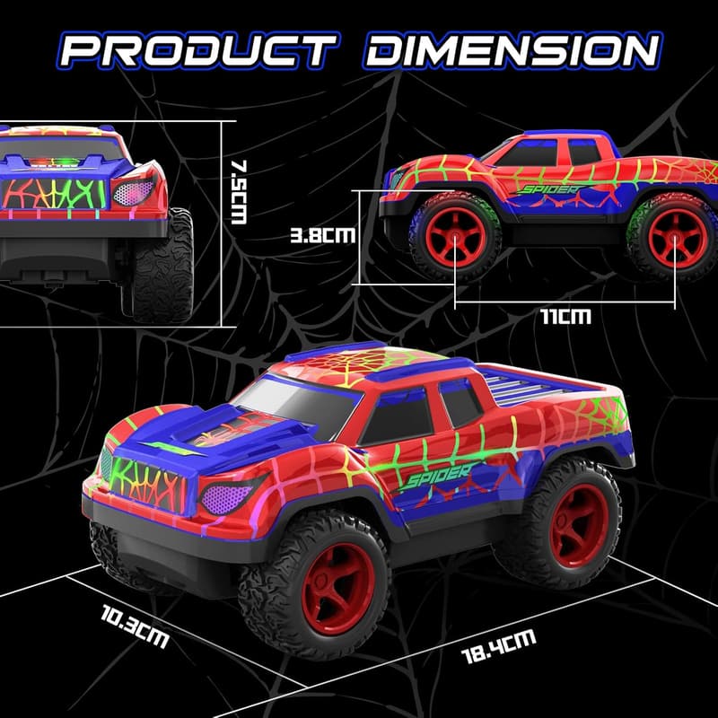 Mini RC Racing Car for Kids, Rechargeable, Cool Lights, Red