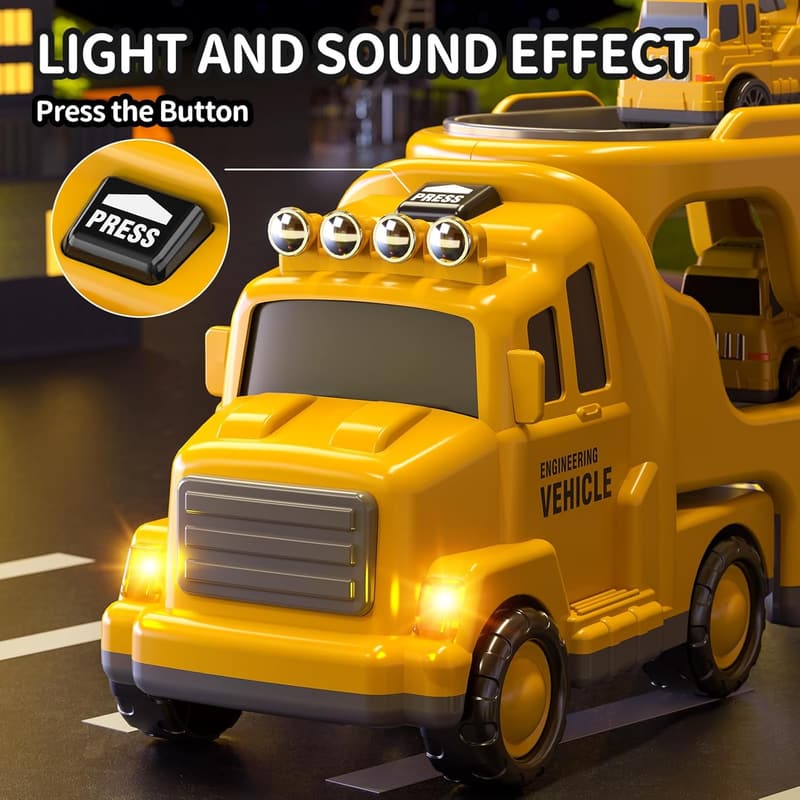 Construction Truck Toy Set for Toddlers 3-5 Years Old