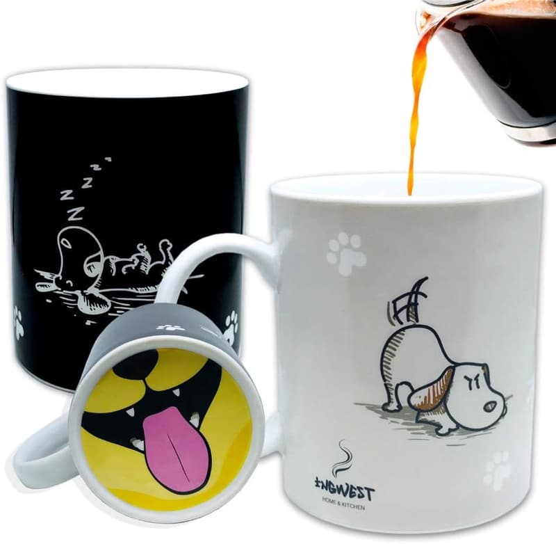 Funny Color-Changing Dog Mug – Heat Sensitive Ceramic Gift